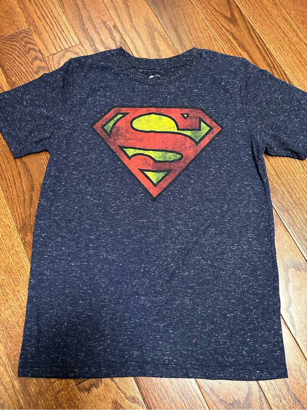 DC Comics Navy Blue Tee with Red & Yellow Superman Shield